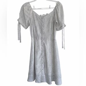 White Patterned Mini Flowy Fun Dress